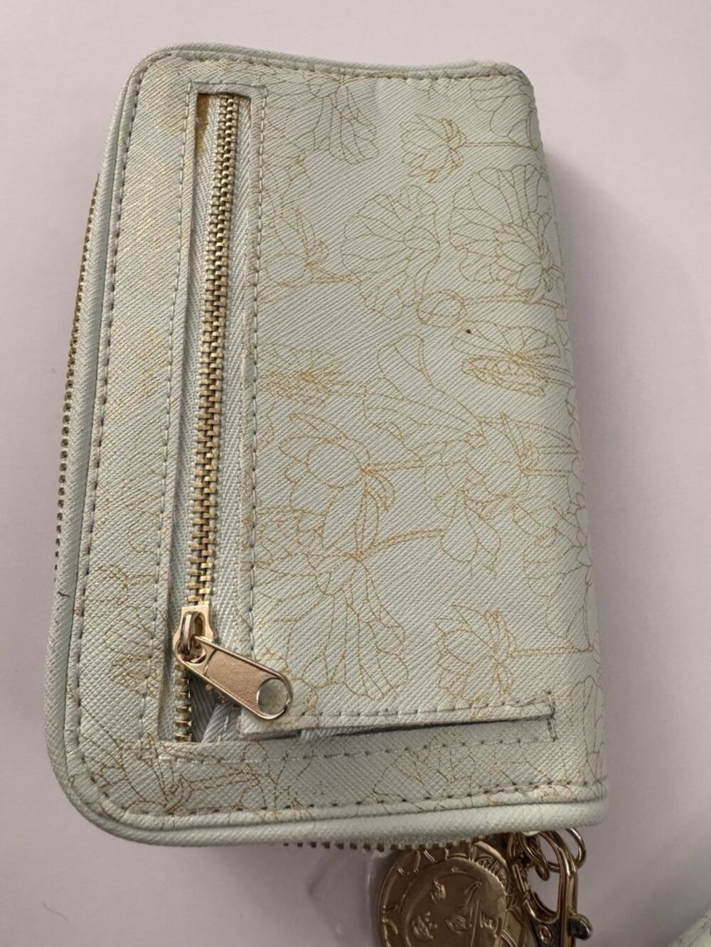Disney Store Mulan Cri-kee Zipper Wallet Wristlet Clutch Princess Floral EB1 - Picture 5 of 5
